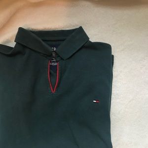 Teal Green Tommy Hilfiger Collard T Shirt